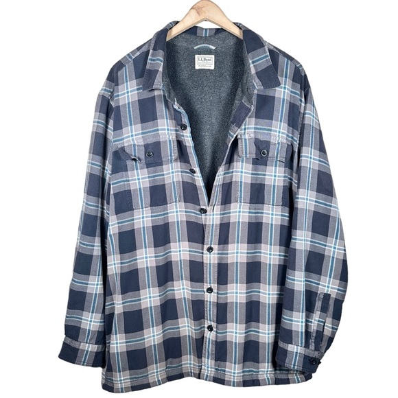 L.L.BEAN Vintage Heavy Cotton Fleece-Lined Flannel - Picture 4 of 14